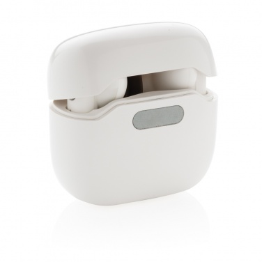 Logo trade promotional items image of: TWS earbuds in UV-C sterilising charging case