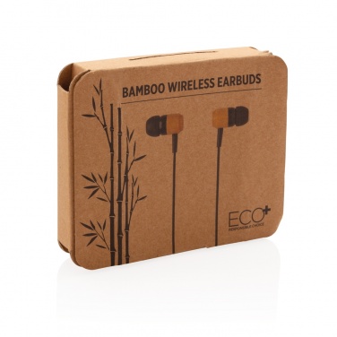 Logo trade advertising products picture of: Bamboo wireless earbuds