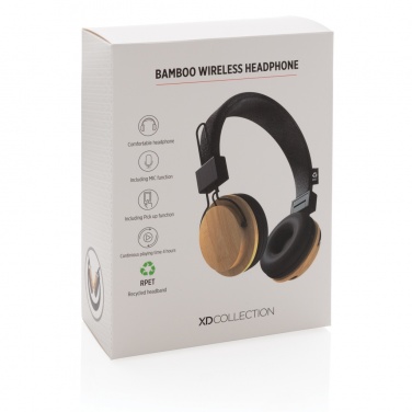 Logotrade promotional merchandise photo of: Bamboo wireless headphone