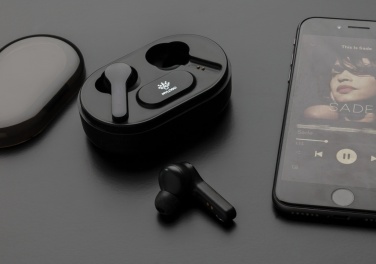Logo trade advertising products picture of: Light up logo TWS earbuds in charging case