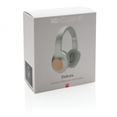 Logo trade promotional merchandise picture of: Dakota Bamboo wireless headphone