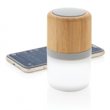 Logo trade promotional gifts picture of: Bamboo colour changing 3W speaker light