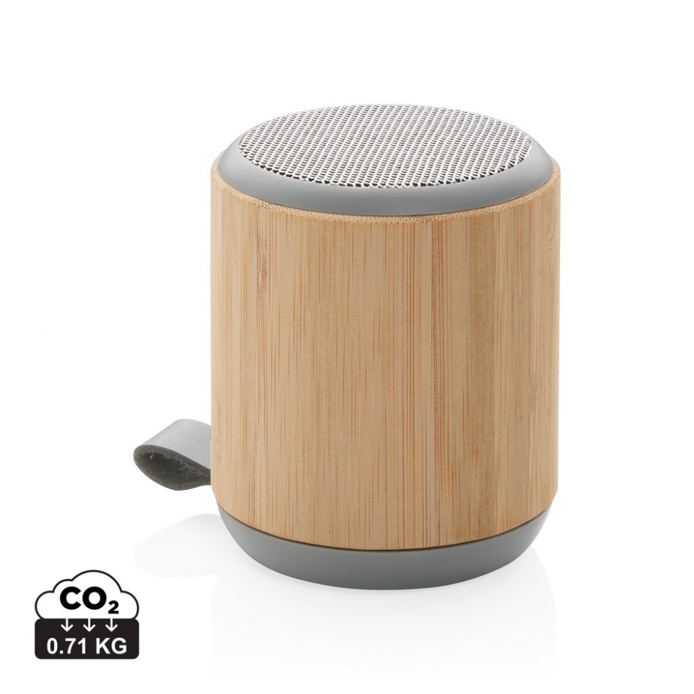 Logotrade advertising product image of: Bamboo and fabric 3W wireless speaker
