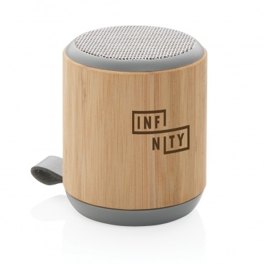 Logo trade business gifts image of: Bamboo and fabric 3W wireless speaker