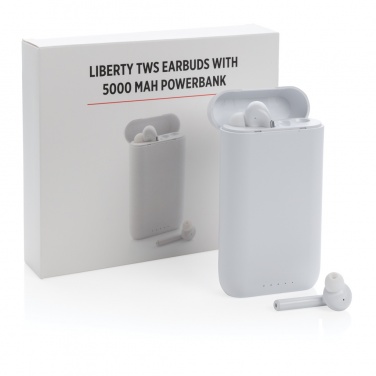 Logotrade promotional gifts photo of: Liberty TWS earbuds with 5.000 mAh powerbank