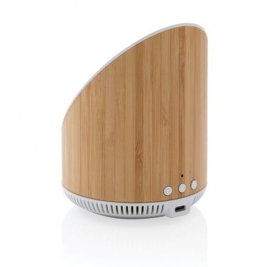 Logo trade promotional giveaway photo of: Ovate bamboo 5W speaker with 15W wireless charger