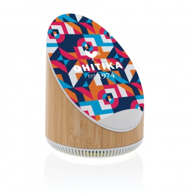 Logo trade promotional products image of: Ovate bamboo 5W speaker with 15W wireless charger