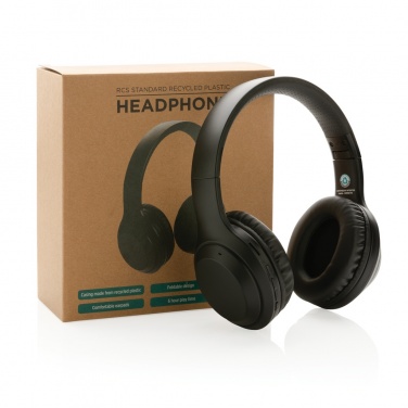 Logo trade promotional merchandise picture of: RCS standard recycled plastic headphone