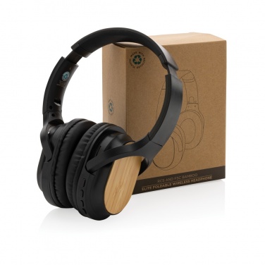 Logotrade promotional items photo of: RCS and bamboo Elite Foldable wireless headphone
