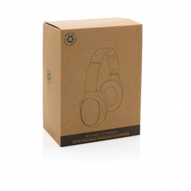 Logo trade advertising product photo of: RCS and bamboo Elite Foldable wireless headphone
