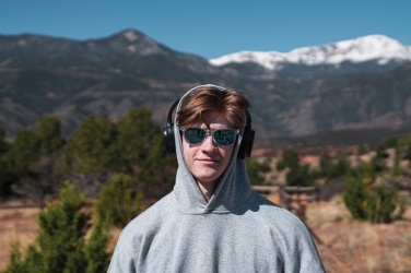 Logotrade promotional merchandise picture of: RCS recycled plastic Elite Foldable wireless headphone