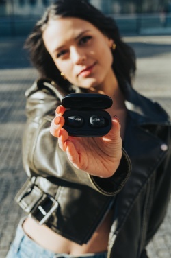 Logo trade promotional gifts image of: Urban Vitamin Palm Springs RCS rplastic ENC earbuds