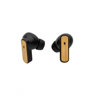 Logotrade corporate gift picture of: RCS recycled plastic & bamboo TWS earbuds