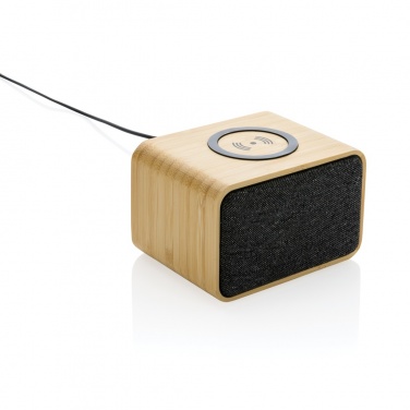 Logotrade promotional giveaway picture of: RCS Rplastic 3W speaker with bamboo 5W wireless