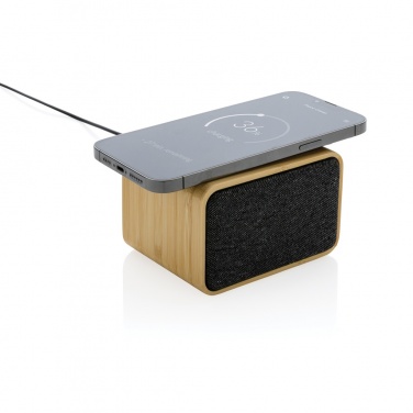 Logo trade promotional gift photo of: RCS Rplastic 3W speaker with bamboo 5W wireless