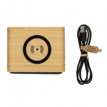 Logotrade corporate gift picture of: RCS Rplastic 3W speaker with bamboo 5W wireless