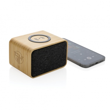 Logo trade advertising products image of: RCS Rplastic 3W speaker with bamboo 5W wireless