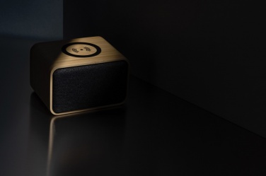 Logo trade business gifts image of: RCS Rplastic 3W speaker with bamboo 5W wireless