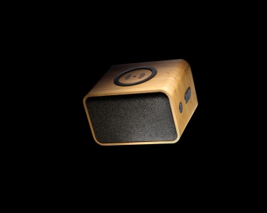 Logo trade corporate gifts image of: RCS Rplastic 3W speaker with bamboo 5W wireless