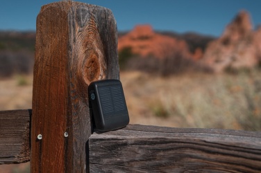 Logotrade advertising product image of: Skywave RCS recycled plastic solar earbuds