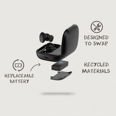 Logo trade promotional giveaways picture of: Lakewood RCS recycled and repairable wireless earbuds