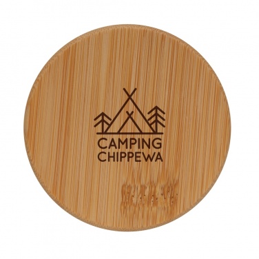 Logotrade promotional giveaway image of: Double wall borosilicate glass with bamboo lid 250ml 2pc set