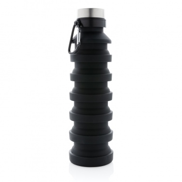 Logo trade promotional items image of: Leakproof collapsible silicone bottle with lid