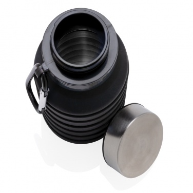 Logo trade promotional product photo of: Leakproof collapsible silicone bottle with lid
