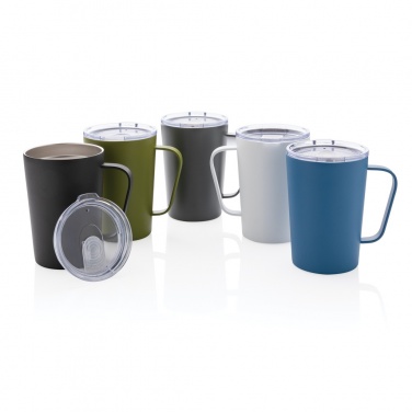 Logo trade advertising product photo of: RCS Recycled stainless steel modern vacuum mug with lid
