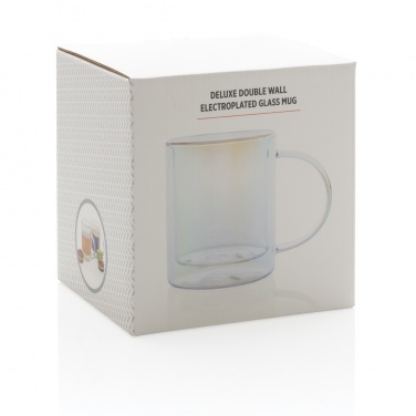 Logo trade promotional gifts image of: Deluxe double wall electroplated glass mug