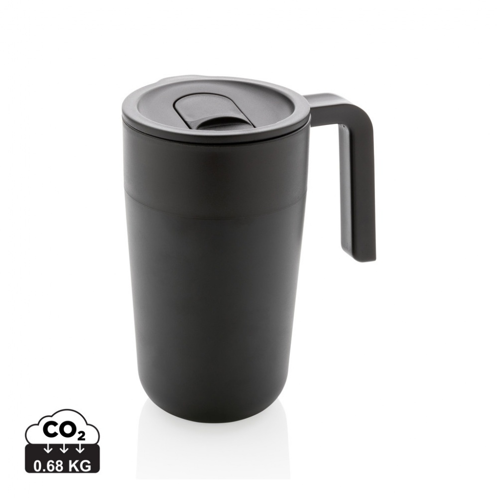 Logo trade promotional merchandise picture of: GRS Recycled PP and SS mug with handle
