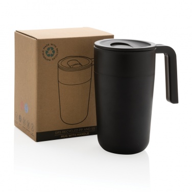 Logo trade promotional giveaways image of: GRS Recycled PP and SS mug with handle