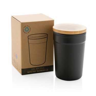 Logo trade promotional items picture of: GRS certified recycled PP mug with bamboo lid