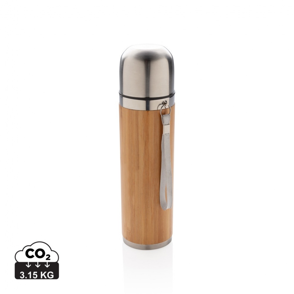 Logo trade promotional giveaway photo of: Bamboo vacuum travel flask