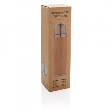 Logo trade promotional products image of: Bamboo vacuum travel flask
