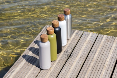 Logotrade promotional item picture of: Wood RCS certified recycled stainless steel vacuum bottle