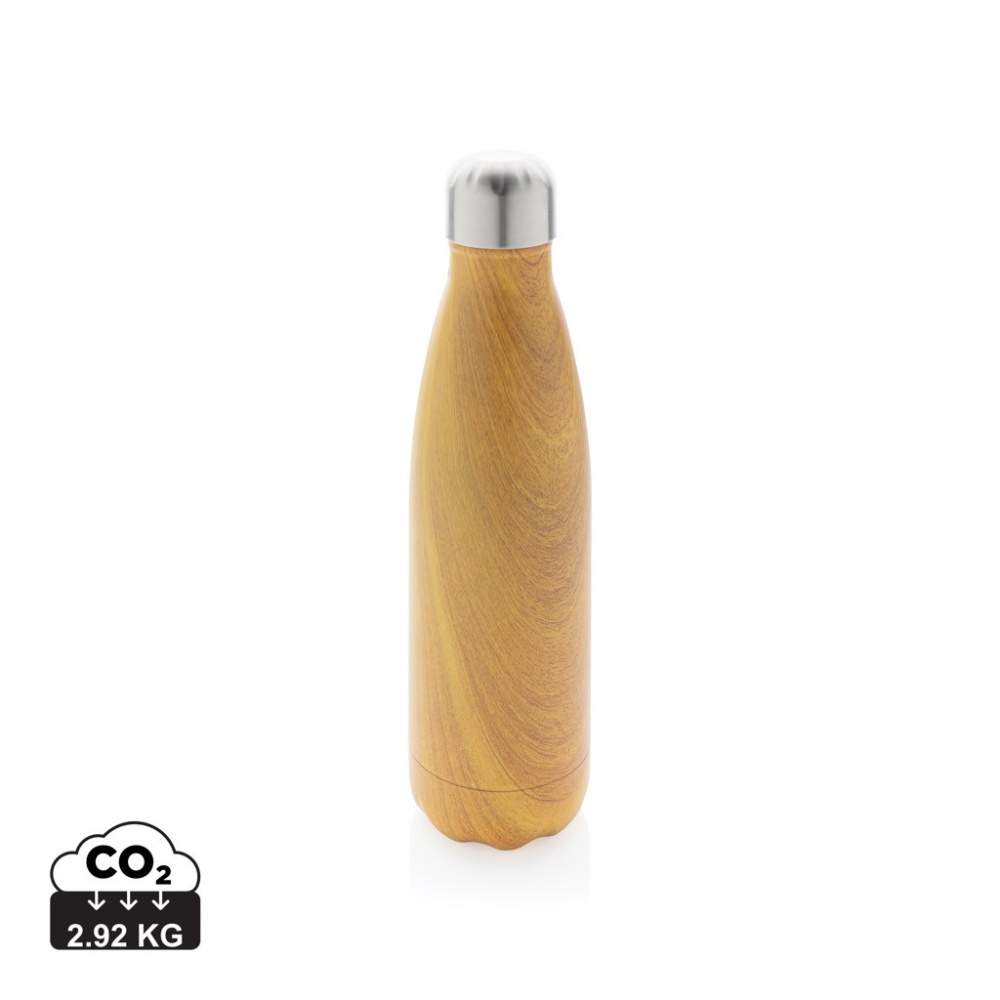 Logo trade promotional giveaways picture of: Vacuum insulated stainless steel bottle with wood print