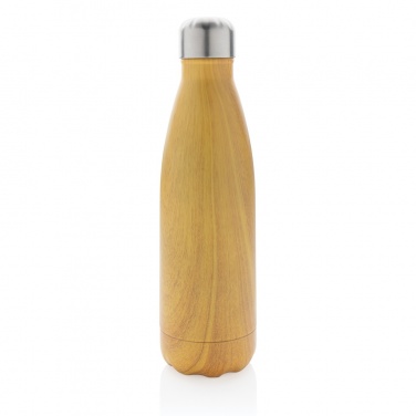 Logo trade advertising products image of: Vacuum insulated stainless steel bottle with wood print