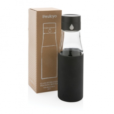 Logotrade promotional merchandise picture of: Ukiyo glass hydration tracking bottle with sleeve
