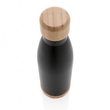 Logotrade corporate gift image of: Vacuum stainless steel bottle with bamboo lid and bottom