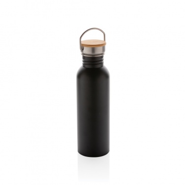Logo trade corporate gifts image of: Modern stainless steel bottle with bamboo lid