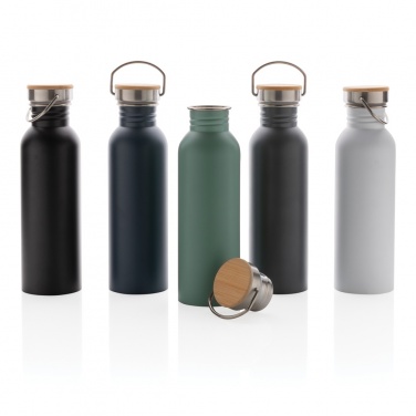 Logo trade promotional giveaway photo of: Modern stainless steel bottle with bamboo lid