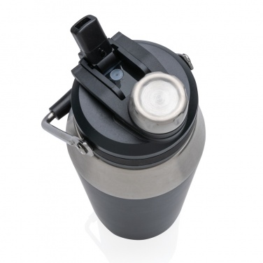 Logo trade promotional merchandise picture of: Vacuum stainless steel dual function lid bottle 1L