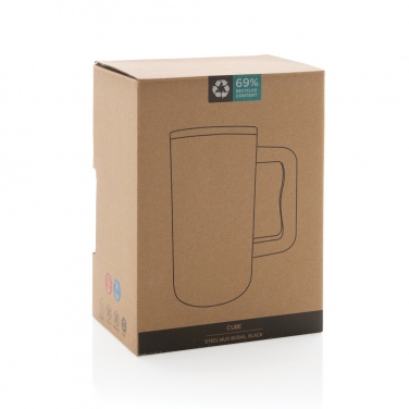 Logotrade promotional giveaway picture of: Cube RCS certified recycled steel mug 800ml
