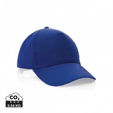 Logo trade promotional gifts image of: Impact 5 panel 190gr Recycled cotton cap with AWARE™ tracer