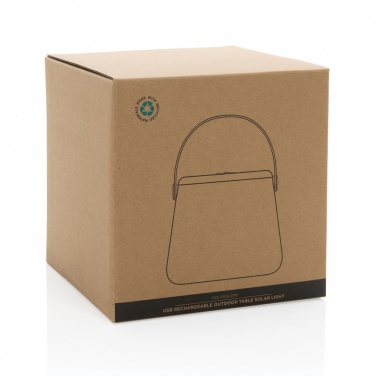 Logo trade promotional merchandise image of: SolarGlow RCS recycled ABS USB-rechargeable outdoor light
