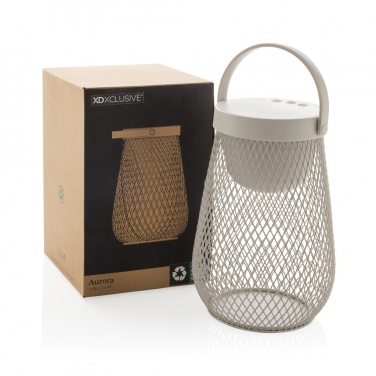 Logo trade promotional gifts image of: Aurora RCS recycled plastic USB re-chargeable table lamp
