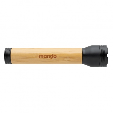 Logo trade corporate gifts image of: Lucid 5W RCS certified recycled plastic & bamboo torch