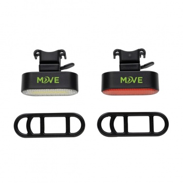 Logotrade promotional merchandise photo of: Lumino RCS recycled plastic USB re-chargeable bike light set