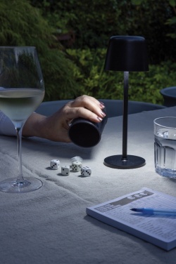 Logo trade promotional merchandise photo of: Zenic RCS recycled plastic USB re-chargable table lamp